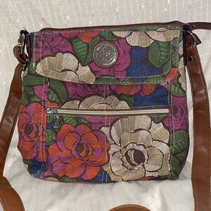 Floral Canvas Crossbody Bag